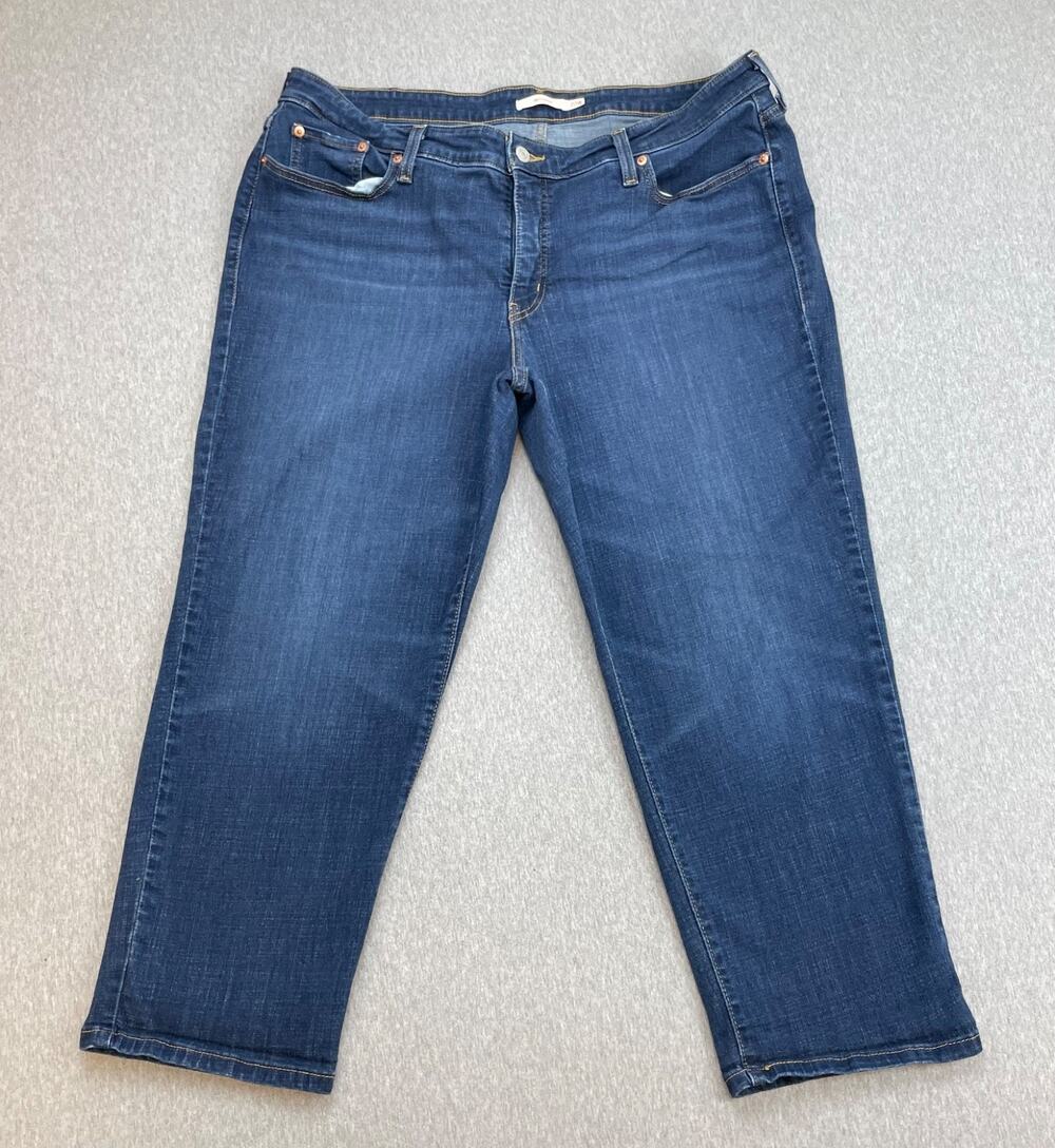 Levis Jeans Womens 20W Blue Cotton Blend Stretch Mid-Rise Boyfriend